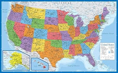 Plastic map of the United States of America 18 "X 29" Murale manufactured for developed for 2020.. Shop without boundaries at DIAYTAR NIGERIA, offering affordable products with convenient delivery times.