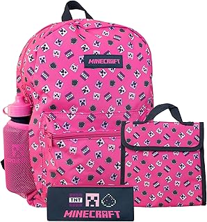 Rose Minecraft backpack for 4 -room children.. DIAYTAR NIGERIA stands as your affordable shopping ally with nationwide delivery in just 5-8 days.