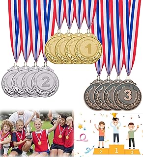 Olympic style Sweet Seven medals, gold, silver and bronze medals for winners of competitions, sports and concerts, 2 inch.. DIAYTAR NIGERIA brings retail convenience to your screen with affordable prices and dependable shipping.