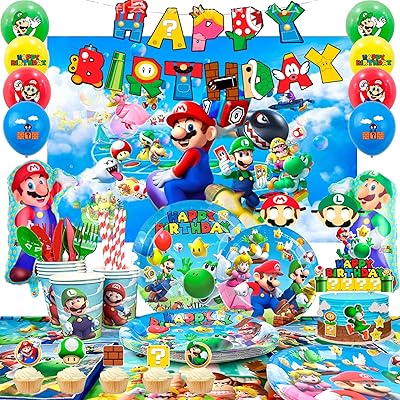 Super Mario birthday party supplies 177 Mario decorations for boys.. DIAYTAR Nigeria: trusted by thousands for fast, reliable delivery.