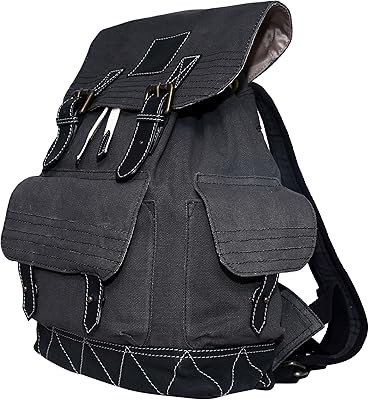 True leather backpack and black canvas.. From daily deals to exclusive products — DIAYTAR Nigeria has you covered.