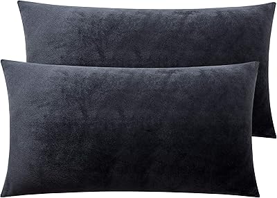 Nt by 2 Pack zipped pillowcases in King size velvet, pillow pillowcases in ultra -soft and comfortable luxury flannel with zipper, 50 x 90 cm, anthracite gray.. DIAYTAR NIGERIA: Bridging the gap between consumers and quality products with affordable nationwide shipping.