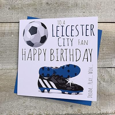 Birthday card of the Leicester City Fox Football Club - White Cotton - 49.. DIAYTAR NIGERIA: Your affordable shopping destination with thousands of products delivered in days.