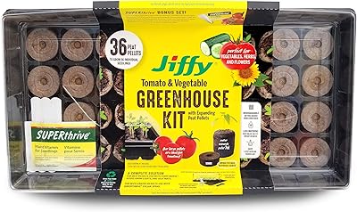 Jeevi greenhouse crash of tomatoes and vegetables of 50 mm with 36 stretch peat granules for plants + Super Grow and Plants as a bonus.. DIAYTAR NIGERIA promises affordability and variety with every purchase, delivered in 5-8 days.