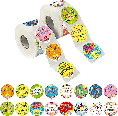 500 pieces of adorable round birthdays happy birthday in 8 models with perforated line extended version (each measures 1.5 "in diameter).. DIAYTAR NIGERIA brings retail convenience to your screen with affordable prices and dependable shipping.