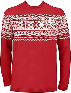 British Nordic Faisle Red Christmas Sweater for Ecological Christmas Sweatshirts for Men.. Discover a new way to shop with DIAYTAR NIGERIA's comprehensive marketplace and quick delivery options.
