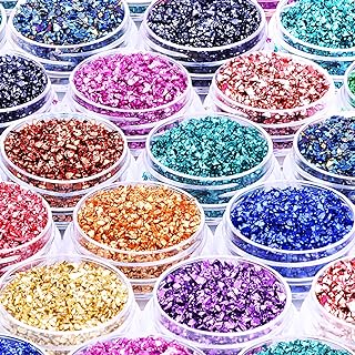 12 soft crushed glass boxes soft and shiny for resin art, small pieces of irregular broken glass, large mineral crystal flakes, large flakes for nail art, epoxy mud filling, jewelry decoration, decoration.. Why wait? Get your order in 5–8 days with DIAYTAR Nigeria.