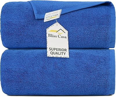 Bath towels 100 % Bliss Casa Indigo cotton (package of 2, 90 x 180 cm) - Large 600 g/m2 ultra absorbent and soft hotel towels, perfect for use in hotels and restaurants (blue).. Shop from anywhere in Nigeria and receive your DIAYTAR purchases at affordable prices within a week.