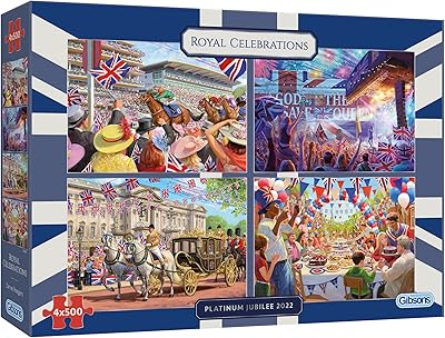 Puzzle Jubilee Royal Celebrations 4 x 500 pieces for adolescents and adults.. Experience retail convenience with DIAYTAR NIGERIA's comprehensive platform and 5-8 day nationwide shipping.