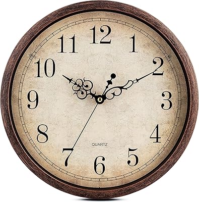 Bernhard Products Vintage Vintage Wall Clock Silent Brown Silent Carillon with Quartz Battery -based Battery Easy to read Wall Clock for the house, the kitchen, the living room, the dining room, the bedroom, the classroom, the school (12 inches).. Say goodbye to long wait times — DIAYTAR Nigeria ships in just 5–8 days!