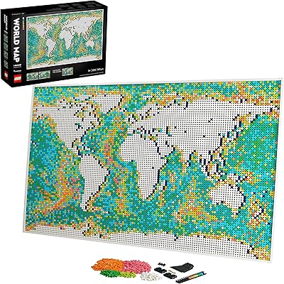 Lego Art 31203 World Card Construction Set (11,695 pieces).. DIAYTAR NIGERIA brings a world of products to your fingertips with affordable prices and quick delivery.