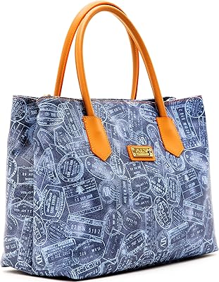 Women's shoulder bag shopping bag leather denim blue.. Your complete shopping solution, DIAYTAR NIGERIA offers extensive choice with competitive prices and delivery.