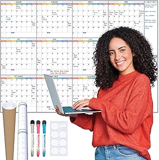 Large dry erasable wall calendar 46 "x 33" laminated and reusable annual.. Shop across categories at DIAYTAR NIGERIA with the confidence of affordable prices and delivery within 8 days.