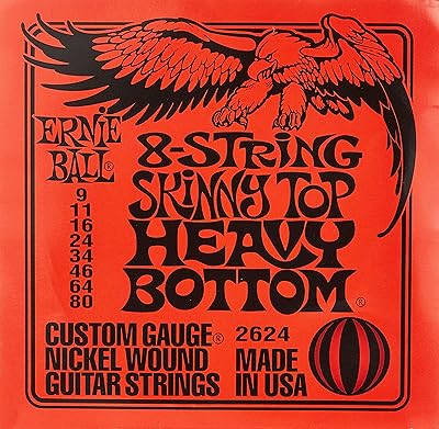 Slinky electric guitar strings with 8 Skinny Top Ernie Ball strings - 9-80 scale.. DIAYTAR NIGERIA: Bridging the gap between consumers and quality products with affordable nationwide shipping.