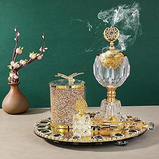 Sheng-X charcoal incense burner set with round tray and bottle of incense burner oil for incense burner and oudre and dragonfly box.. Find more for less — only on DIAYTAR Nigeria.