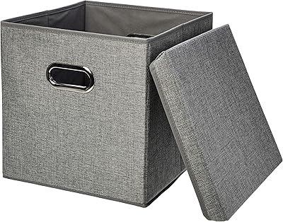Foldable storage box in Amazonbasics jute canvas with cover.. Discover a world of affordable shopping with DIAYTAR NIGERIA's vast marketplace delivered to you in days.