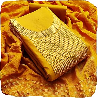 Salwar costume in non -sewn rupani cotton for women with sequence and son.. DIAYTAR NIGERIA: Your partner in affordable online retail with reliable shipping across Nigeria.