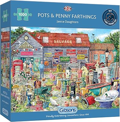 Puzzle Gibson - Penny Farthings by Janice Dotters - Puzzles 1000 pieces for children and adults - 14 and over.. DIAYTAR Nigeria offers great deals, a huge product variety, and delivery in under a week.