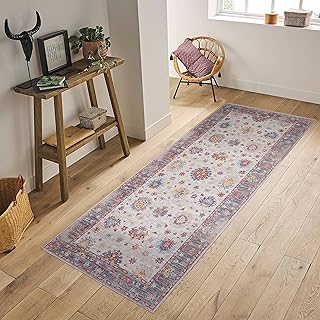 Washable carpet vintage print adiva rug miray collection in dark/multi (2'-6 '' x 6'-6 '').. Experience the power of choice with DIAYTAR NIGERIA's extensive catalog delivered within the week.
