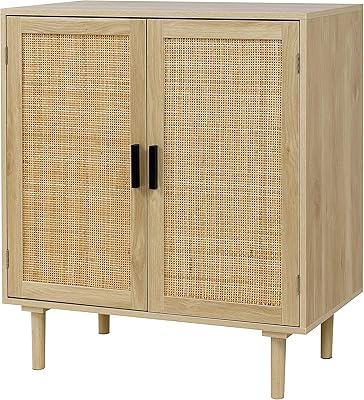 Buffet Buffet Kitchen Storage Cabinet With Rattan Decorative Doors.. Fast delivery is our promise — DIAYTAR Nigeria keeps it real.