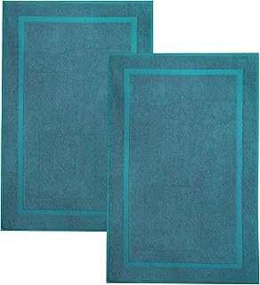 Cotton Craft - Madison Lot of 2 thick bath mats, Filled Cotton, 1000 g/m2, 21 "X 34", Sans Reverse, Bleu Sarcelle.. Wide range, low cost, fast delivery — that’s DIAYTAR Nigeria.